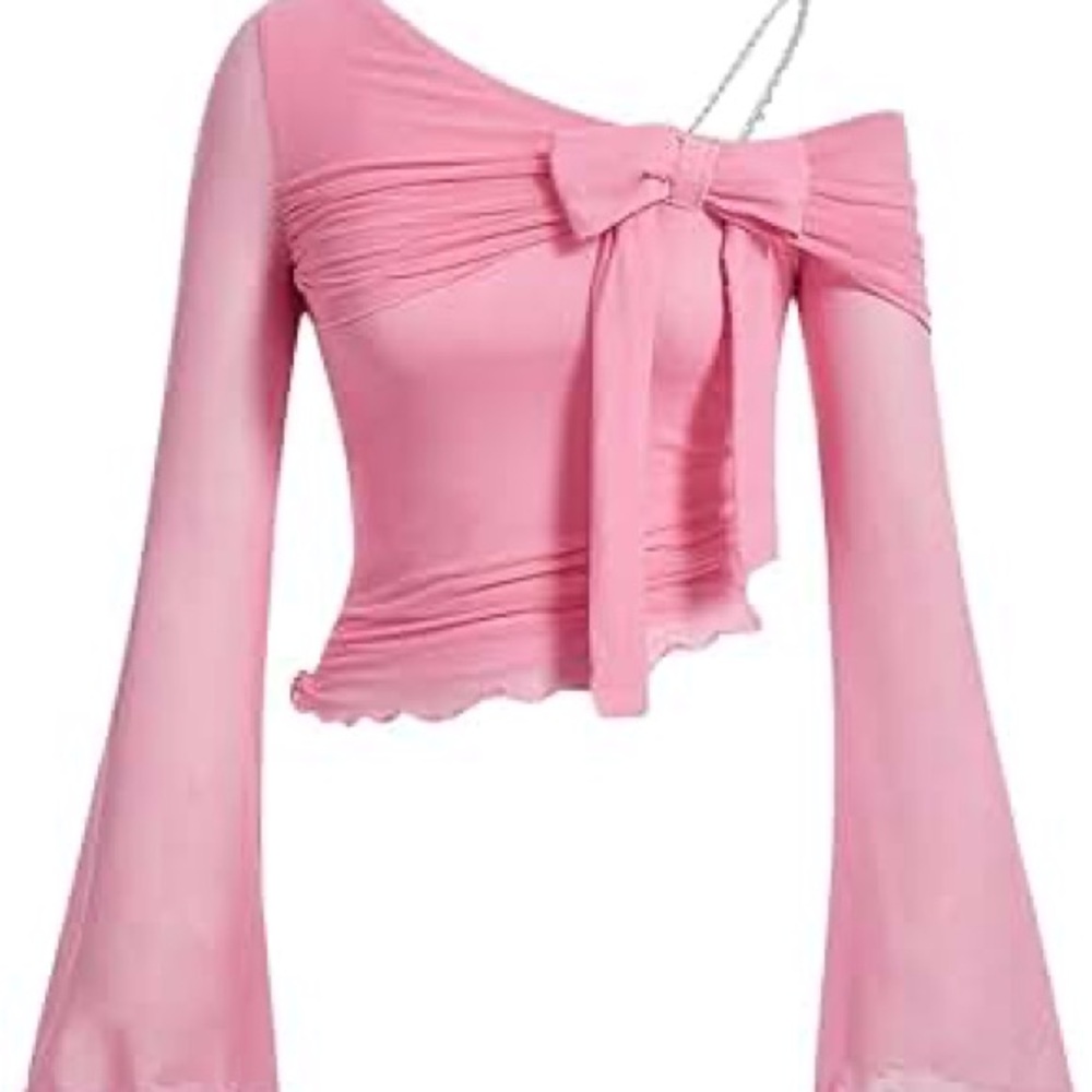 Pink Off-Shoulder Women's Top